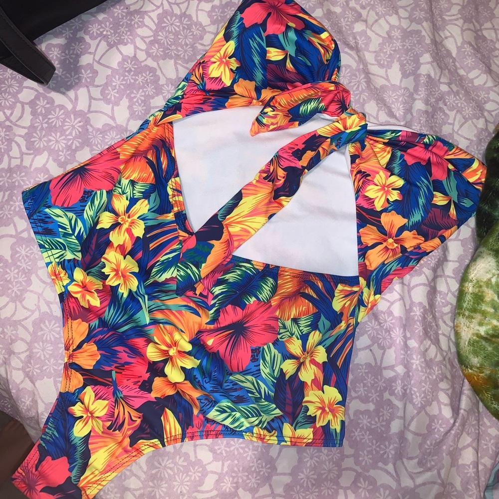 Floral one piece swimwear